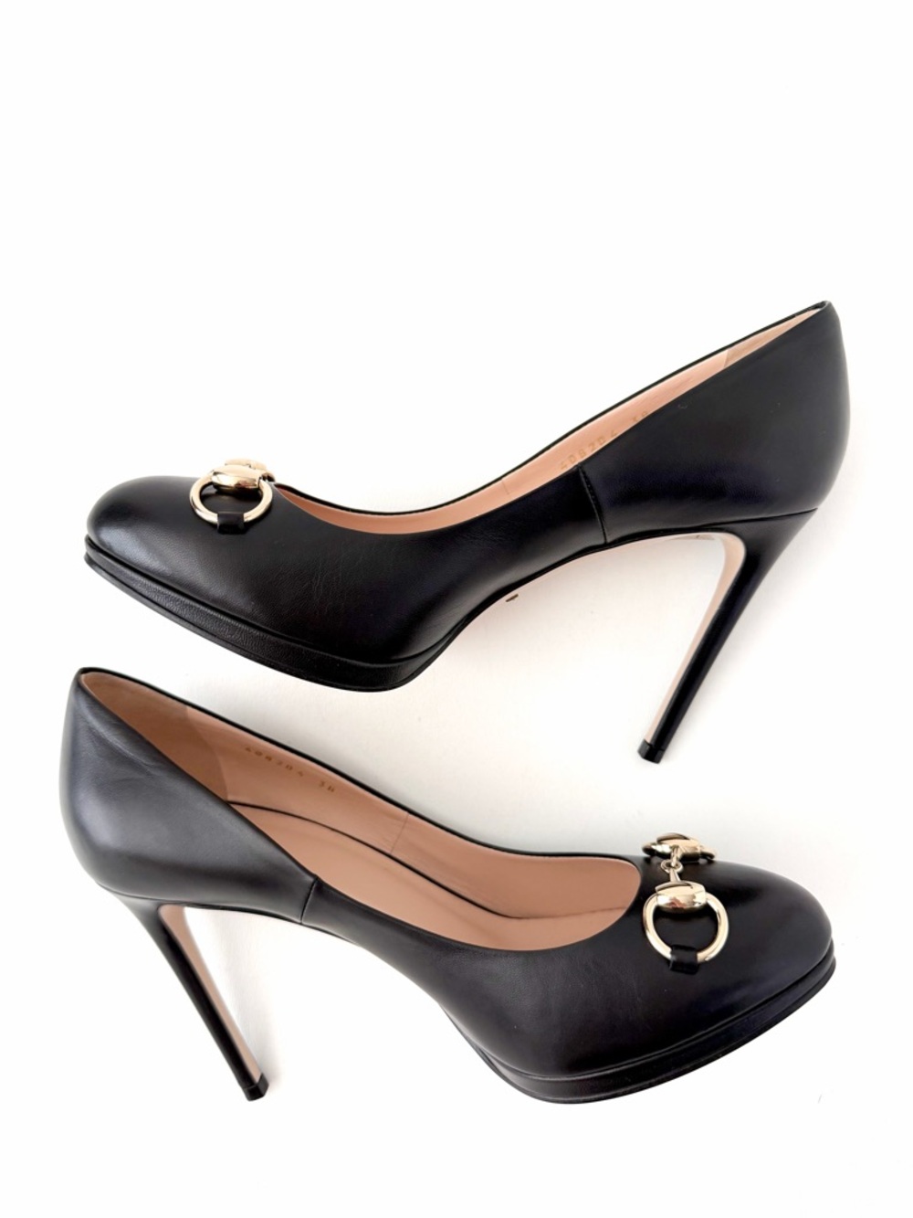 GUCCI | Horsebit Platform Pumps Black Leather High Heels EU 38 - Picture 5 of 15